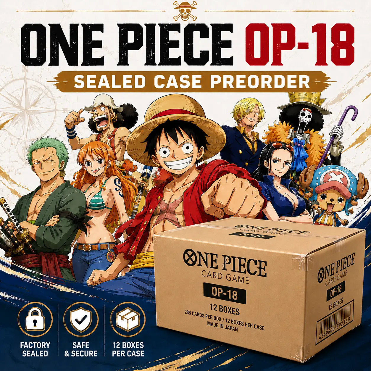 One Piece - OP-18 - Sealed Case - Pre-Order – God Pack Games