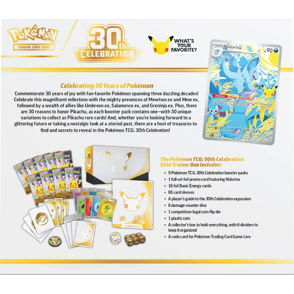 Pokémon 30th Celebrations Elite Trainer Back