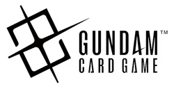 Logo of the Gundam Card Game with stylized design elements on a white background
